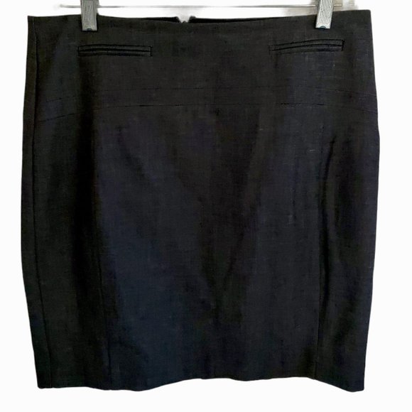 Express Gray Pencil Skirt 6 Stretch Career Casual Lightweight Zip Office Siren - Picture 1 of 7